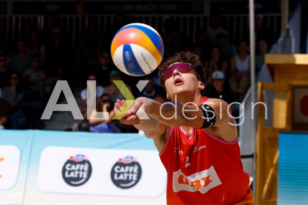 Obi BeachTour 2026 - Basel | BASEL, SWITZERLAND - JULY 19: LUC EMANUEL FLÜCKIGER (SUI) during the Obi BeachTour 2026 match between DILLIER / FLÜCKIGER (SUI) and HAGENBUCH / HAUSSENER (SUI) at Barfüsserplatz on July 19, 2026 in Basel, Switzerland. - Realisiert mit Pictrs.com
