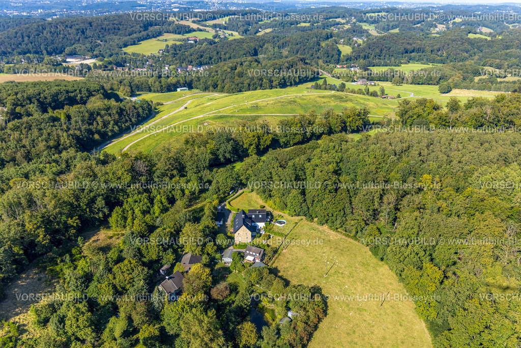 Hattingen240810698 | Luftbild, Deponie Gelände AGR GmbH Entsorgungsunternehmen, waldige Hügellandschaft, Oberbredenscheid, Hattingen, Ruhrgebiet, Nordrhein-Westfalen, Deutschland