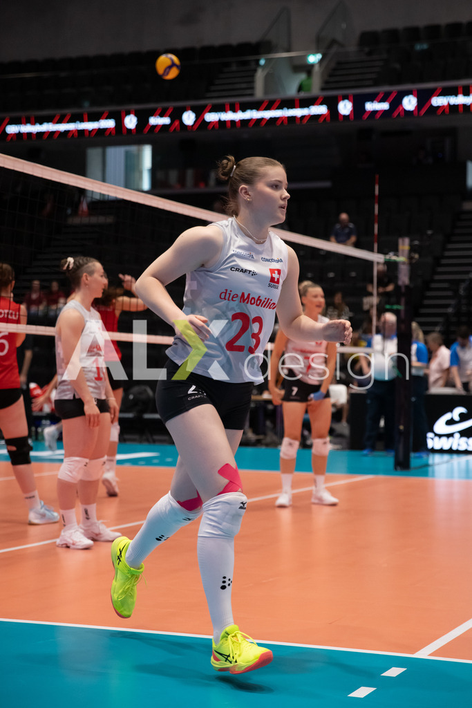 Georgia v Switzerland - CEV European League Women | KRIENS, SWITZERLAND - JUNE 12: Meret Aarden before the CEV European League match between Georgia and Switzerland at Pilatus Arena on June 12, 2026 in Kriens, Switzerland. - Realisiert mit Pictrs.com