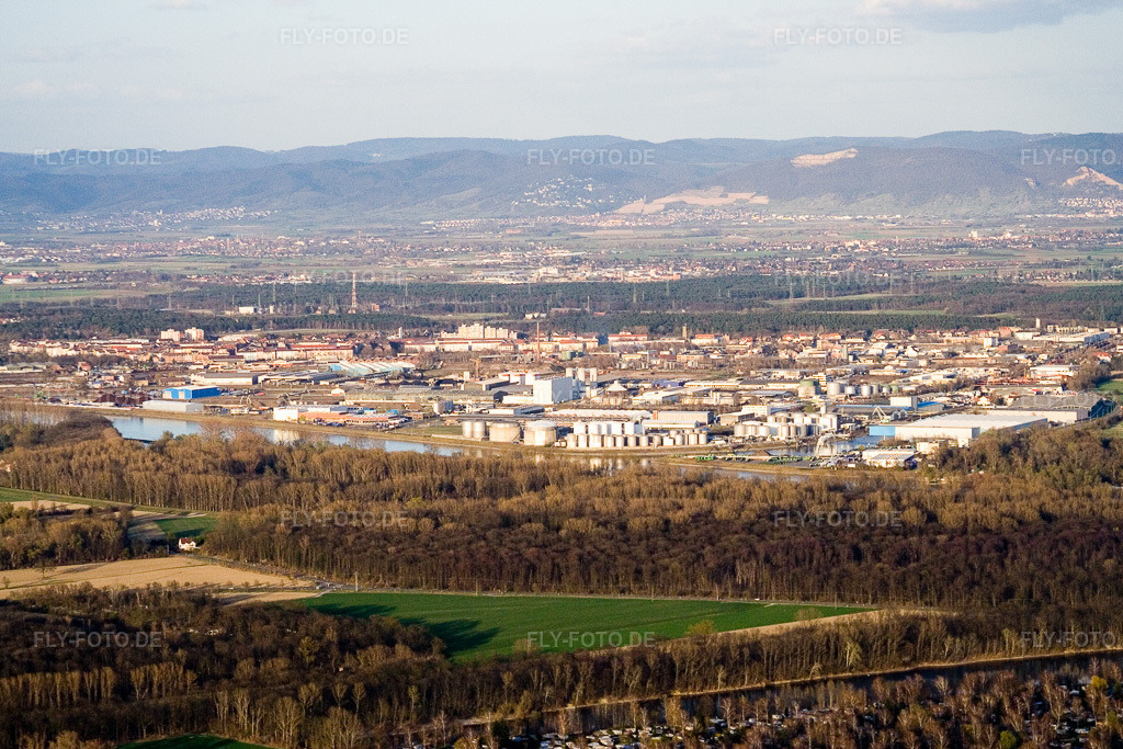 Luftbild: Rheinhafen von Südwesten im Ortsteil Rheinau in Mannheim im Bundesland Baden-Württemberg in Deutschland. Foto: IMG_10068.jpg vom 29.03.2008 durch Werner Riehm/FLY-FOTO.de