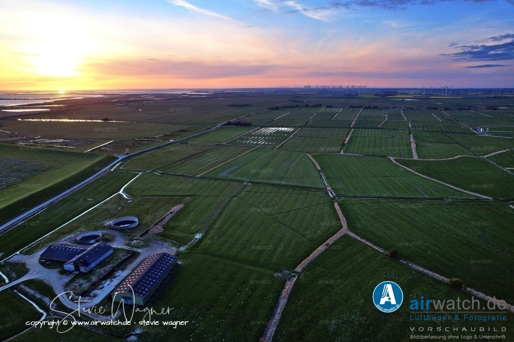 Luftbilder Hattstedtermarsch | Luftbilder, Nordsee, Nordfriesland, Hattstedtermarsch, Deichweg, Ripplingweg