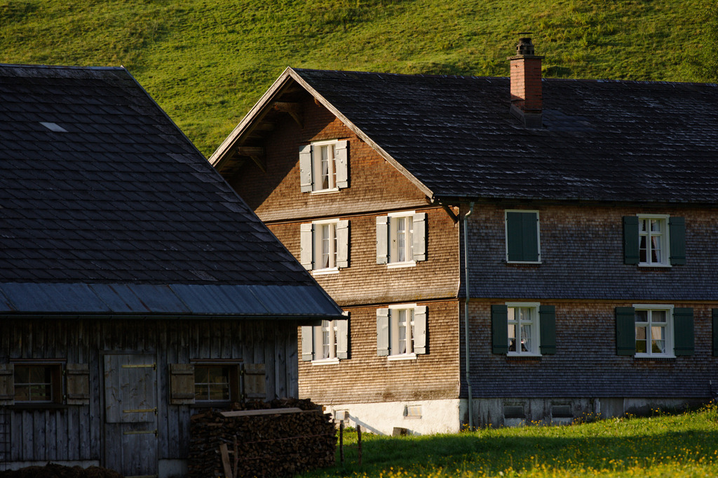 Bregenzerwälderhaus | Schoenenbach, Austria - July 24, 2012: Vorsäßsiedlung Schönenbach;  Bregenzerwälderhaus im Schönenbach. - Realisiert mit Pictrs.com