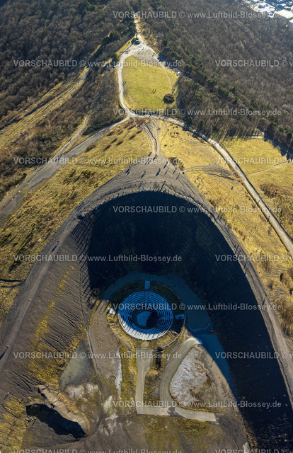 Bottrop240107664 | Luftbild, Halde Haniel, Totems von AgustÃ­n Ibarrola Skulptur Stelen, BergArena Amphitheater, Halde Haniel Kreuz, Fuhlenbrock, Bottrop, Ruhrgebiet, Nordrhein-Westfalen, Deutschland