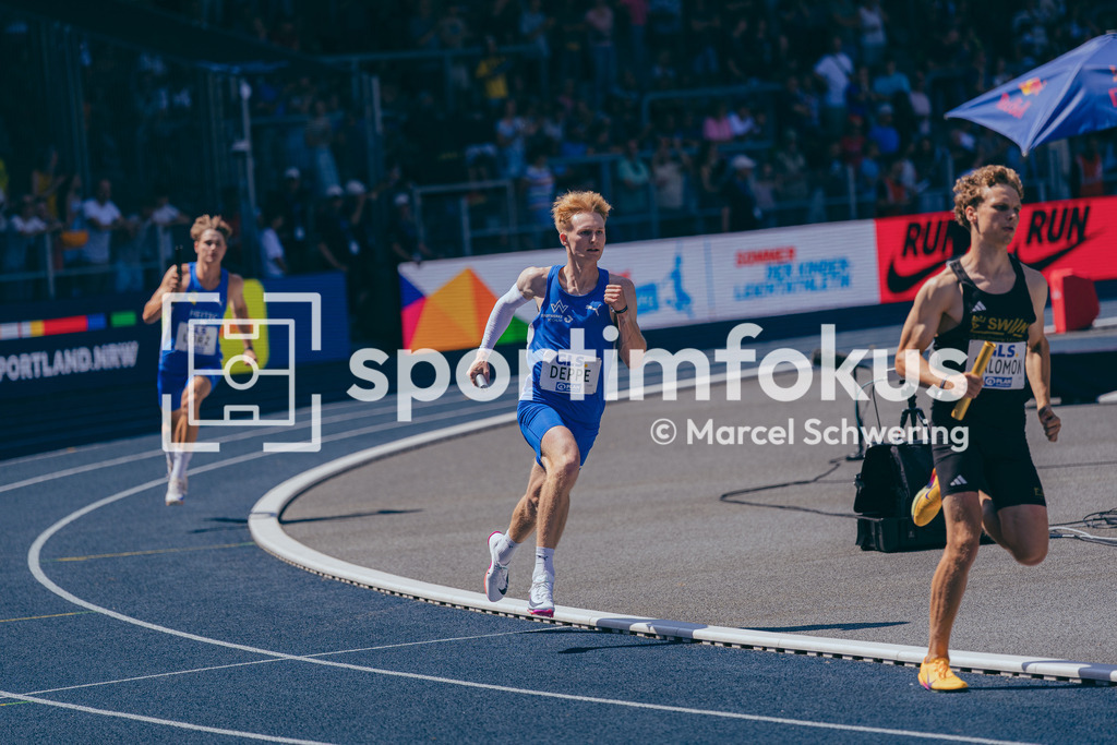 Deutsche Meisterschaften der Frauen und Männer 2026 | Nils Deppe, TV Wattenscheid 01, U20 4x400-Meter-Staffel, Deutsche Meisterschaften der Frauen und Männer 2026, Lohrheidestadion Bochum-Wattenscheid, 25.07.2026. Foto: Marcel Schwering / sportimfokus - Realisiert mit Pictrs.com