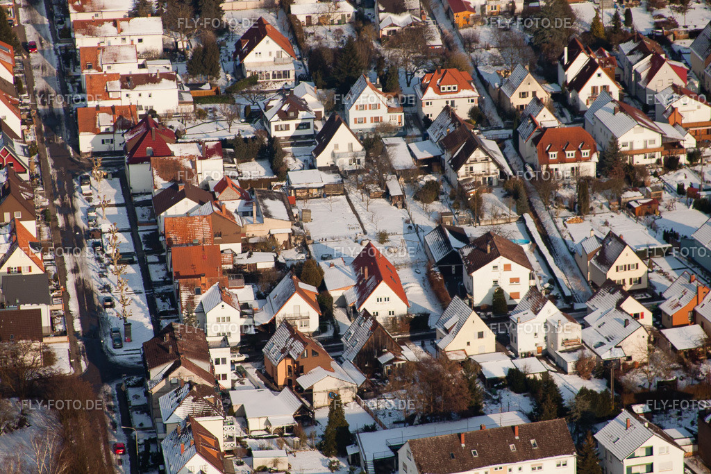 Siedlung Gartenstadt im Winter gefroren | Luftbild: Siedlung Gartenstadt im Winter gefroren in Kandel im Bundesland Rheinland-Pfalz in Deutschland. Foto: IMG_24381.jpg vom 16.02.2010 durch Werner Riehm/FLY-FOTO.de - Realisiert mit Pictrs.com