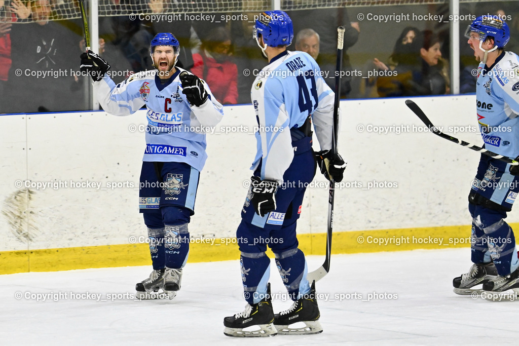  EHC Althofen vs. ESC Steindorf 9.3.202 | #57 Wilfan Franz, Jubel ESC Steindorf Mannschaft, Siegestreffer Meister 2022/23, 43 Oraze Martin, #18 Pöck Markus