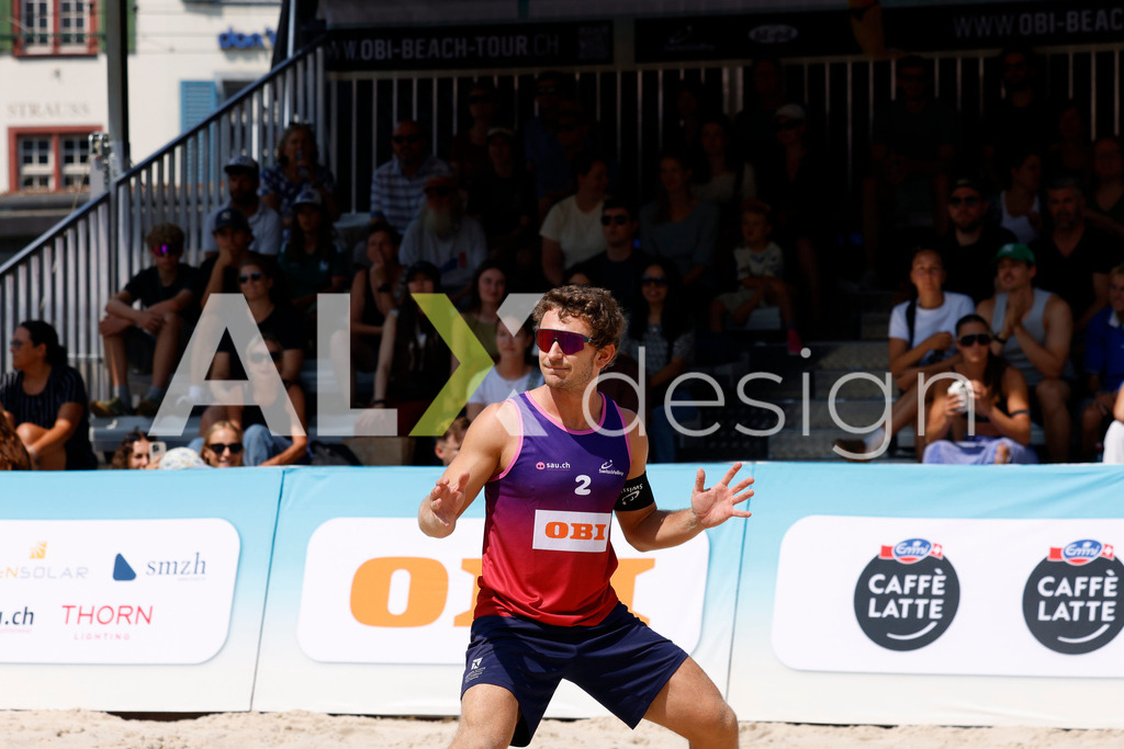 Obi BeachTour 2026 - Basel | BASEL, SWITZERLAND - JULY 19: YVES HAUSSENER (SUI) during the Obi BeachTour 2026 match between DILLIER / FLÜCKIGER (SUI) and HAGENBUCH / HAUSSENER (SUI) at Barfüsserplatz on July 19, 2026 in Basel, Switzerland. - Realisiert mit Pictrs.com