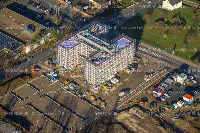 Unna240100360 | Luftbild, Baustelle und Neubau für das Jobcenter Kreis Unna am neuen Stadtquartier Viktoriastraße, Verkehrssituation, Unna, Ruhrgebiet, Nordrhein-Westfalen, Deutschland