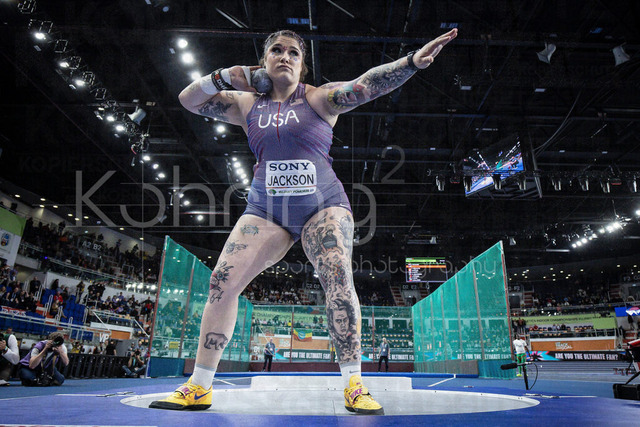 World Athletics Indoor Championships Kujawy Pomorze 26, 20.03.2026 | TORUN, POLAND - MARCH 20:  Chase JACKSON (USA) competes in the women's shot put during the World Athletics Indoor Championships Kujawy Pomorze 26 on day 1 / session 2 at Kujawsko-Pomorska Arena Torun on March 20, 2026 in Torun, Poland. 