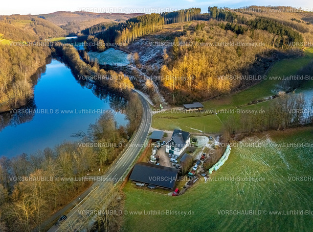 Olpe2502600085HaardtBiggesee | Luftbild, Haardt am Biggesee, Bürberg, Attendorn, Sauerland, Nordrhein-Westfalen, Deutschland