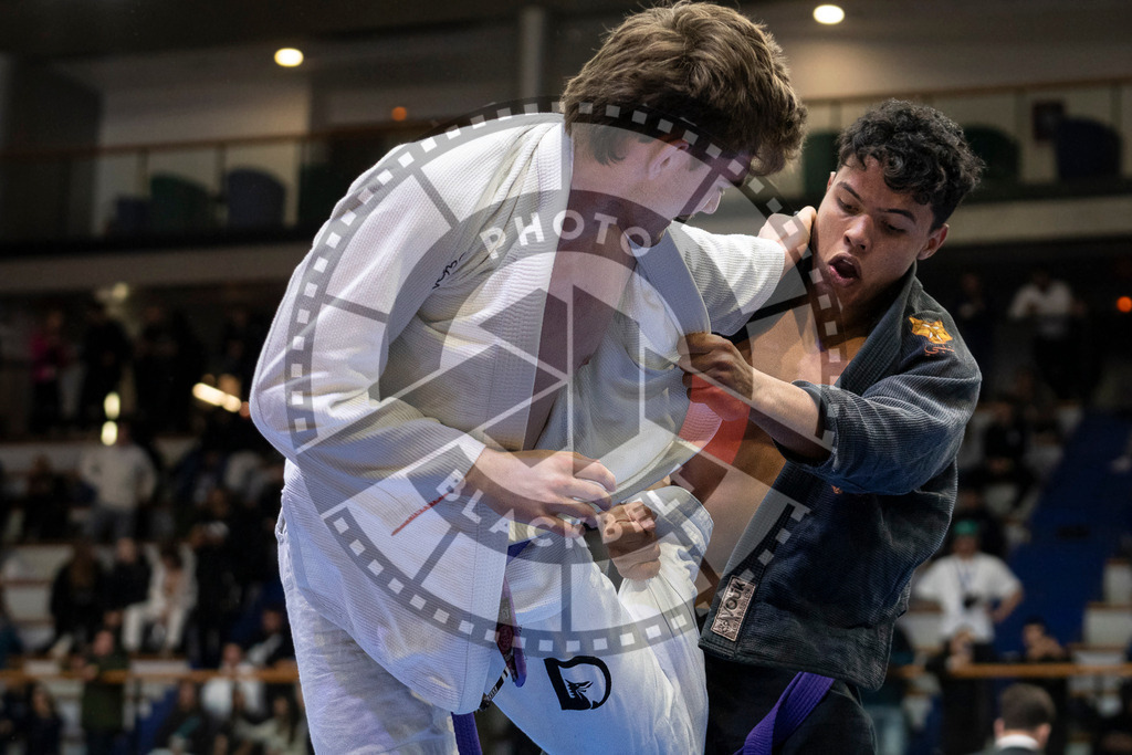 20240123PBB00339 | Fighters compete during the second day of the IBJJF European Championship in Paris, France, on January 23, 2024.