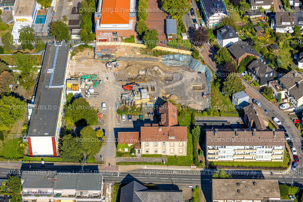 Sprockhoevel240811218Hasslinghausen | Luftbild, Baustelle an der Gevelsberger Straße neben der Stadtbibliothek, Haßlinghausen, Sprockhövel, Ruhrgebiet, Nordrhein-Westfalen, Deutschland