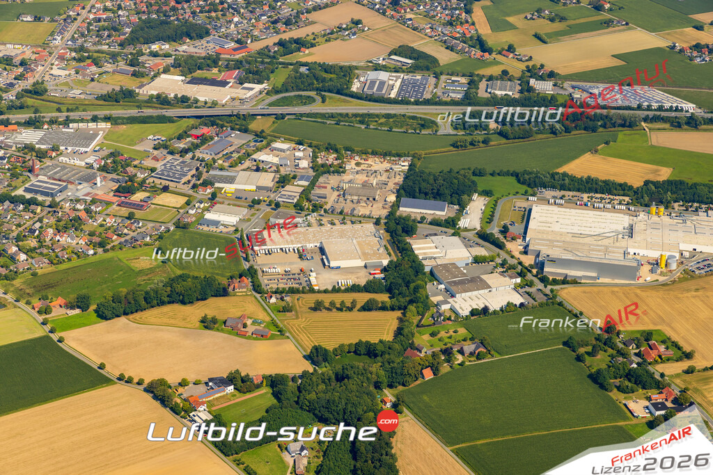 Schöne Luftaufnahme als Geschenk in Bennierwald Gewerbegebiet Melle - Die Luftbildaufnahme wurde 2025 vom UL-Flugzeug heraus erstellt ( keine Drohne ) - Hochauflösende Luftaufnahme -Nicht vergleichbar mit Google Maps oder Satelittenbilder- Die Geschenkidee !Mit Lizenz und Bildrechte bestellbar