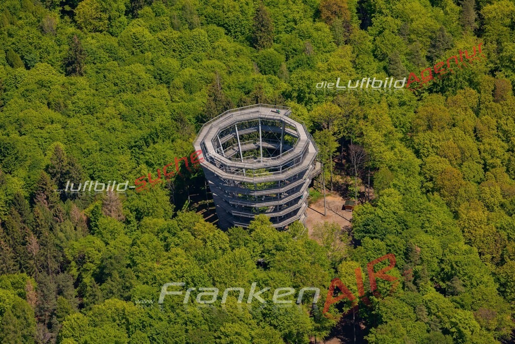 aktuelles Luftbild von Baumwipfelpfad Steigerwald  - Luftaufnahme wurde 2019 von https://frankenair.de mittels Flugzeug (keine Drohne) erstellt.