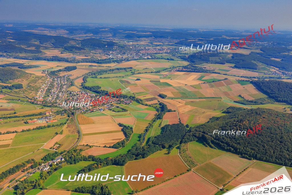 Die Luftaufnahme Diebach - Hammelburg wurde vom UL-Flugzeug (keine Drohne) aus fotografiert.Hohe Druck- Auflösung-die Geschenkidee!