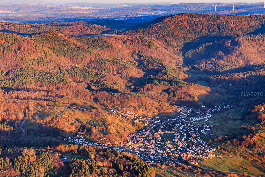 Luftbild: Ortsansicht von Westen im Ortsteil Michelbach in Gaggenau im Bundesland Baden-Württemberg in Deutschland. Foto: IMG_130271.jpg vom 01.01.2022 durch Werner Riehm/FLY-FOTO.de