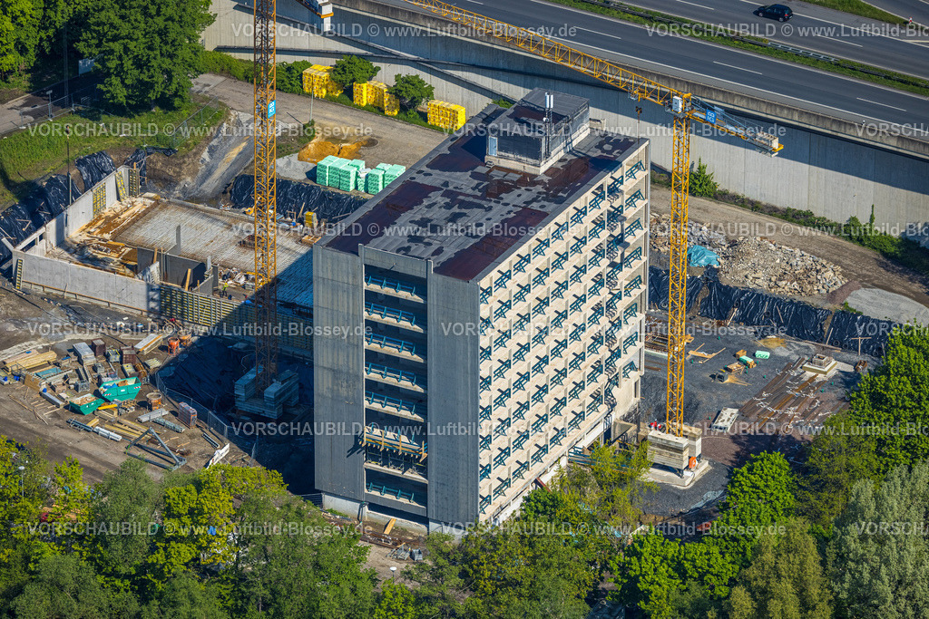 Arnsberg230500312 | Luftbild, Rathaus Abrissarbeiten und Sanierung Neues Bürgerzentrum, an der Autobahn A46, Neheim, Arnsberg, Sauerland, Nordrhein-Westfalen, Deutschland