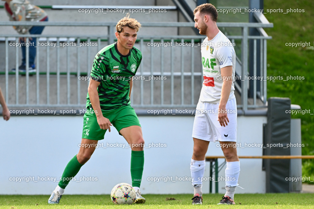 SC Landskron vs. Rapid Lienz | #9 Luka Gajic SC Landskron, #15 Matej Verstovsek Rapid Lienz, SC Landskron vs. Rapid Lienz, SC Landskron vs. Rapid Lienz am 22.09.2024 in Villach (Sportanlage Landskron), Austria, (Photo by Bernd Stefan)