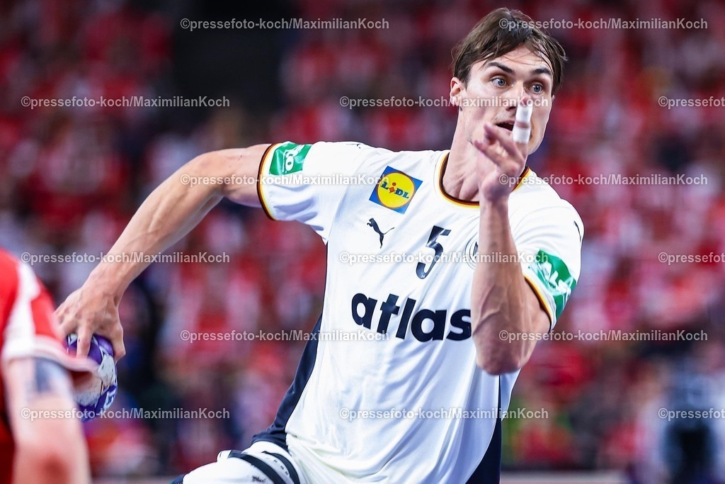 xIAJx150520261049 | 15.05.2026, xIAJx, Handball, Länderspiel, Testspiel, Dänemark - Deutschland, Royal Arena Kopenhagen: Miro Schluroff (Deutschland #5)