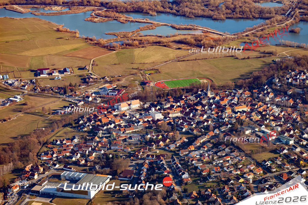 Das Luftbild der Stadt Baunach wurde 2019 vom Flugzeug heraus erstellt (keine Drohne) Aufnahmehöhe ca.400 Meter- hohe Auflösung- beste Druck-Qualität garantiert!