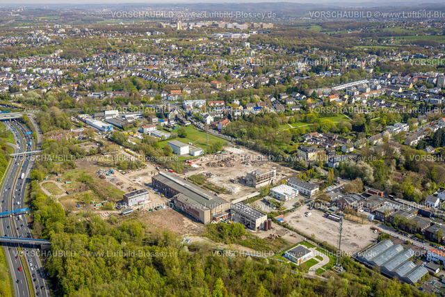 Bochum230404107 | Luftbild, Baustelle mit Abrissarbeiten des ehemaligen RWE-Kraftwerks an der Prinz-Regent-Straße, Wiemelhausen, Bochum, Ruhrgebiet, Nordrhein-Westfalen, Deutschland
