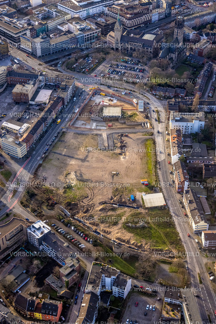 Duisburg230100627 | Luftbild, Baustelle Mercator Quartier Duisburg, Altstadt, Duisburg, Ruhrgebiet, Nordrhein-Westfalen, Deutschland