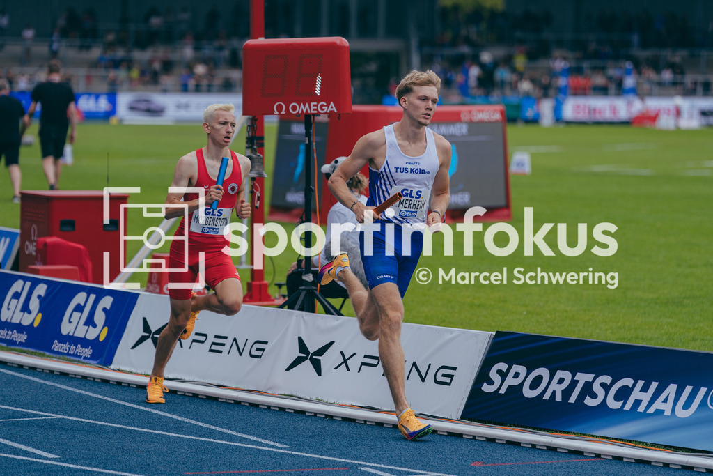 Deutsche Meisterschaften der Frauen und Männer 2026 | Finn Jakob Merheim, TuS Köln rrh., 3x1000-Meter-Staffel, Deutsche Meisterschaften der Frauen und Männer 2026, Lohrheidestadion Bochum-Wattenscheid, 26.07.2026. Foto: Marcel Schwering / sportimfokus - Realisiert mit Pictrs.com