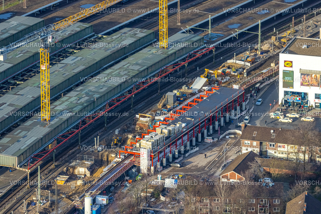 Duisburg230100588 | Luftbild, Duisburg Hbf, Baustelle Osteingang, Neudorf-Nord, Duisburg, Ruhrgebiet, Nordrhein-Westfalen, Deutschland