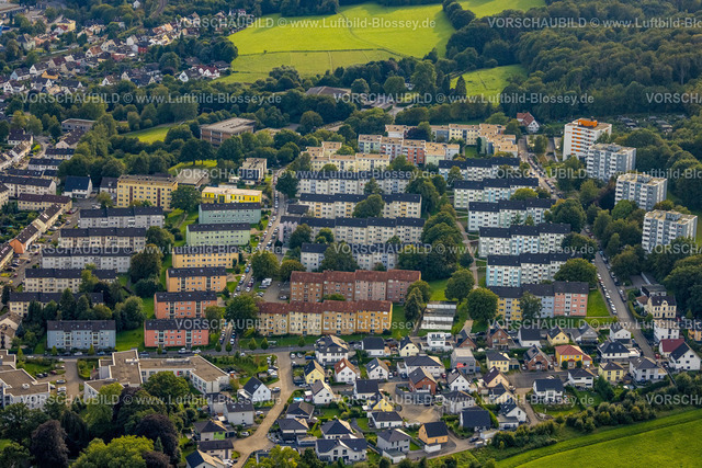 Hagen230903856 | Luftbild, Reihenhaus Mietshäuser Wohnsiedlung Twittingstraße und Ährenstraße, Haspe-West, Hagen, Ruhrgebiet, Nordrhein-Westfalen, Deutschland