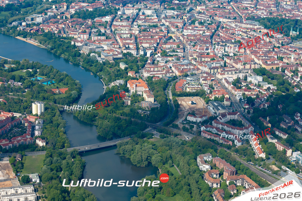 aktuelles Luftbild von Oststadt Nuernberg  - Luftaufnahme wurde 2019 von https://frankenair.de mittels Flugzeug (keine Drohne) erstellt.