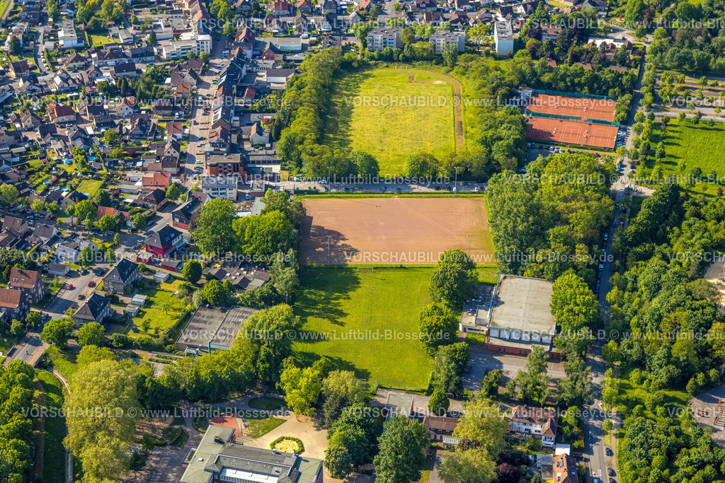 Hamm230506651 | Luftbild, Glückaufstadion und Tennisplätze, geplante Bebauung, Stadtbezirk Herringen, Hamm, Ruhrgebiet, Nordrhein-Westfalen, Deutschland