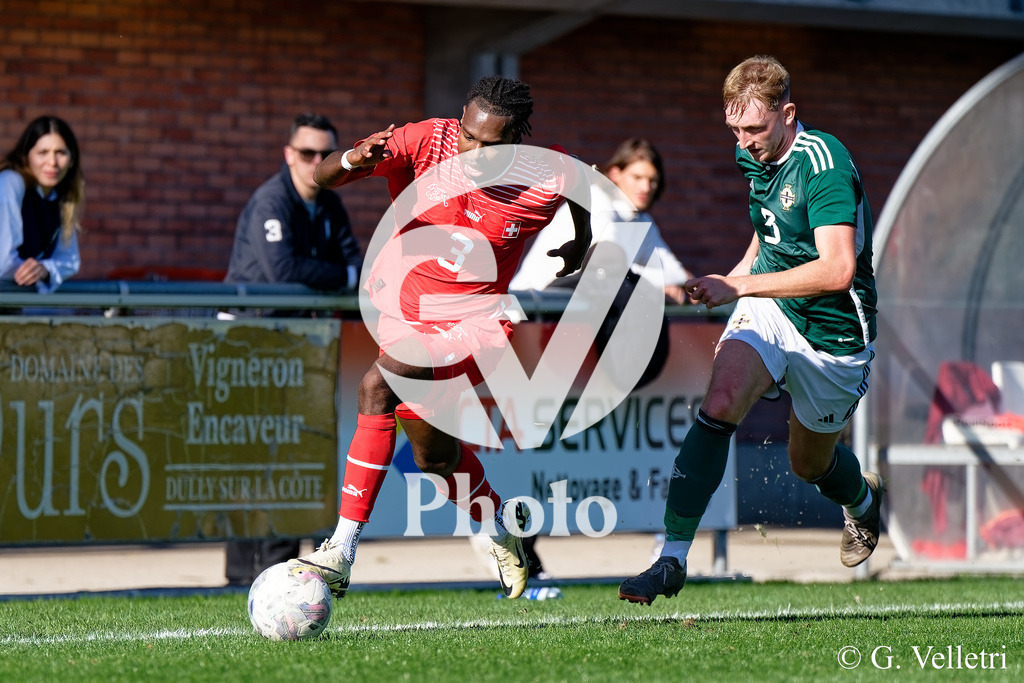 UEFA Region's Cup - NI Western Region v Vaud | Stephane Goncalves Gomes (3 Vaud) goes forward (action) during the UEFA Region's Cup game between NI Western Region and Vaud at Centre Sportif de Colovray in Nyon, Switzerland 
