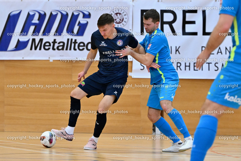 LPSV-Kärnten vs. FUTSAL versli.at Klagenfurt | #11 Armin Majanovic LPSV-Kärnten, #5 Rok Rednak versli.at Klagenfurt, LPSV-Kärnten vs. FUTSAL versli.at Klagenfurt, LPSV-Kärnten vs. FUTSAL versli.at Klagenfurt am 01.02.2026 in Villach (Ballspielhalle St. Martin), Austria, (Photo by Bernd Stefan)