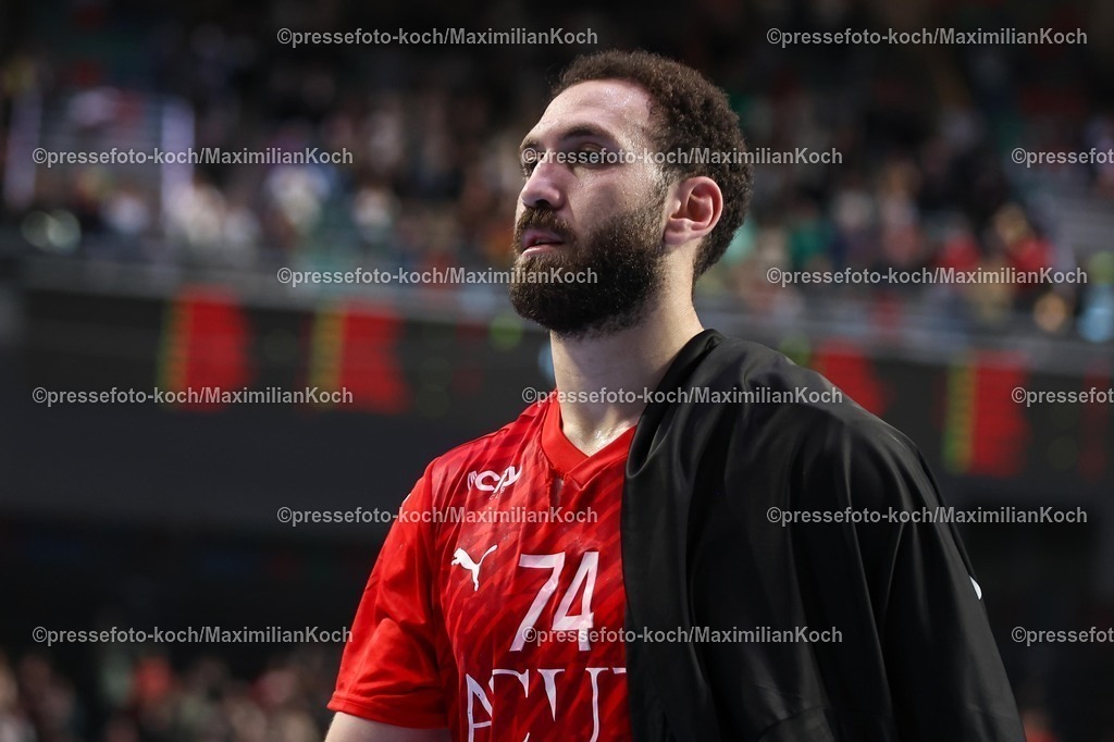 xKWIx22032601063 | 22.03.2026, Handball, Länderspiel Herren, Deutschland - Ägypten, ÖVB-Arena Bremen: Yasser Seif (Egypt #74) nach Spielschluss xKamilxWilkowskixPressefotoKochx