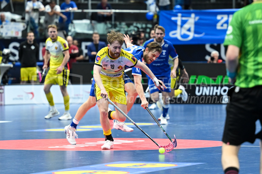 Zug United - HC Rychenberg - 25. April 2026 | Noah Püntener (#19 HC Rychenberg Winterthur) am L-UPL Superfinal-Spiel zwischen Zug United und HC Rychenberg am 25. April 2026 in der BCF Arena, Fribourg, Schweiz.Bild: Sportfotografie Markus Aeschimann | www.markus-aeschimann.ch - Realisiert mit Pictrs.com