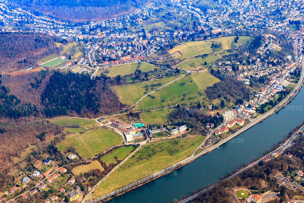 Luftbild: Benediktinerabtei Stift Neuburg über dem Neckar im Ortsteil Ziegelhausen in Heidelberg im Bundesland Baden-Württemberg in Deutschland. Foto: IMG_37914.jpg vom 12.03.2011 durch Werner Riehm/FLY-FOTO.deSTIFT-NEUBURG.DE