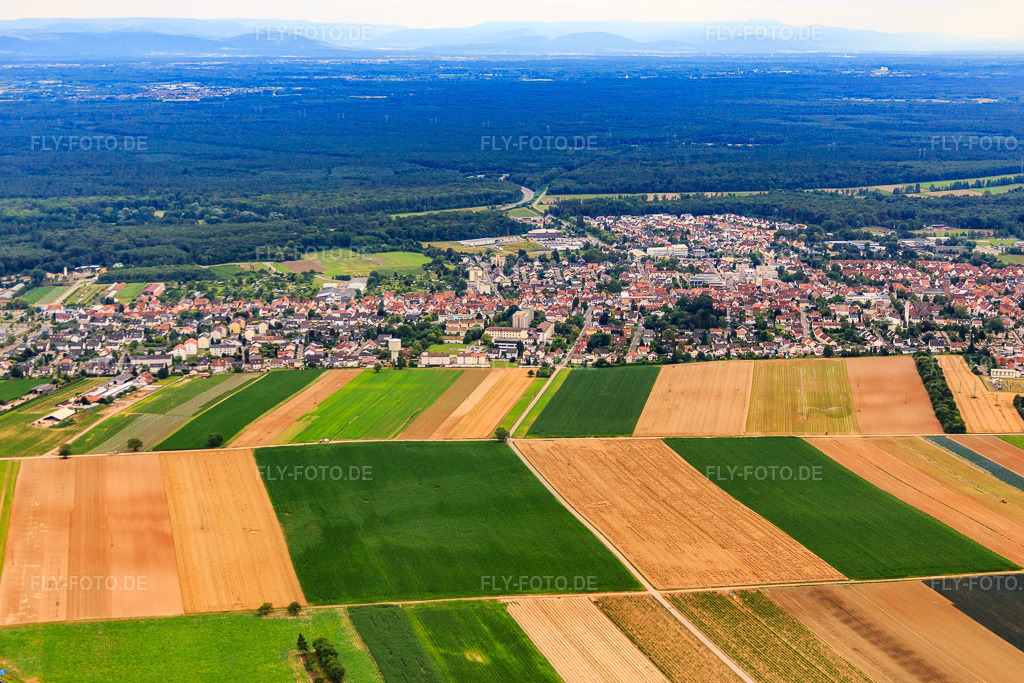 Luftbild: Stadtansicht Am Wasserturm von Norden in Kandel im Bundesland Rheinland-Pfalz in Deutschland. Foto: IMG_092174.jpg vom 16.07.2016 durch Werner Riehm/FLY-FOTO.de