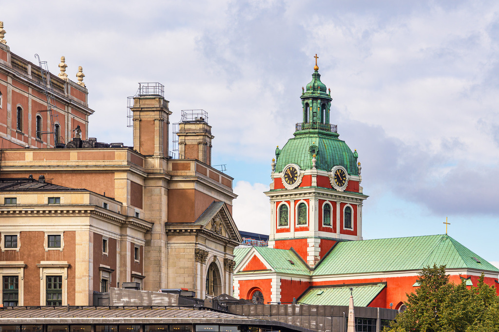 Kirche und historische Gebäude in Stockholm, Schweden | Kirche und historische Gebäude in Stockholm, Schweden.