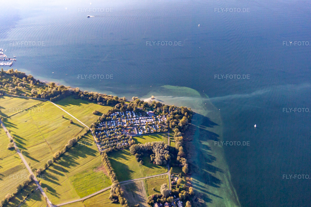 Luftbild: Dingelsdorf, Camping Fließhorn im Ortsteil Dingelsdorf in Konstanz im Bundesland Baden-Württemberg in Deutschland. Foto: IMG_71694.jpg vom 30.08.2014 durch Werner Riehm/FLY-FOTO.de