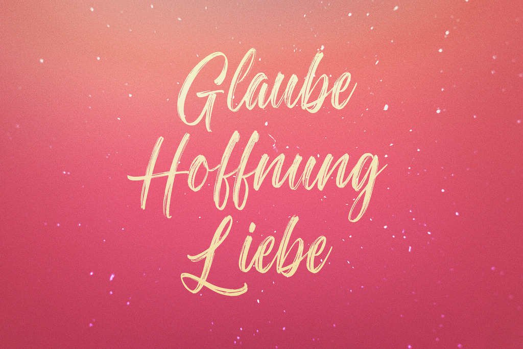 Glaube Hoffnung Liebe | Online Shop für Christen: Christliche Poster XXL, Plakate, Wandbilder als Leinwand & christliche Postkarten, Kalender, Sticker & Lizenzen zum Download. Die Kunstwerke im christliche Geschenke Shop zeigen die Jahreslosung 2025, Gott, Jesus & mehr.