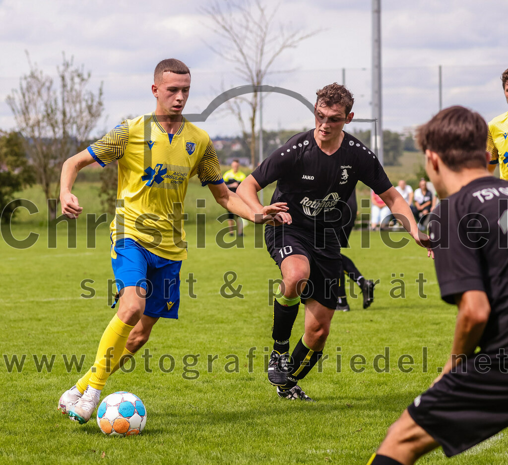2023-09-03_030_TSV_Grafing_II_gegen_SV_Dornach_II | Grafing, Deutschland, 03.09.2023:
Fußball, A-Klasse 2023 / 2024, 3. Spieltag, TSV Grafing II gegen SV Dornach II, Endergebnis: 0:0

Niklas Zimmermann (SV Dornach, #6), Mergim Djumsiti (TSV Grafing, #10)

Foto: Christian Riedel / fotografie-riedel.net