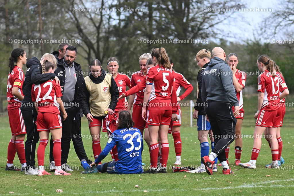 Fußball I Frauen I Saison 2024-25 I Oberliga I FC Jesteburg-Bendestorf - SpVg Aurich Frauen I 13.4.2025 | a-hannig - Realisiert mit Pictrs.com