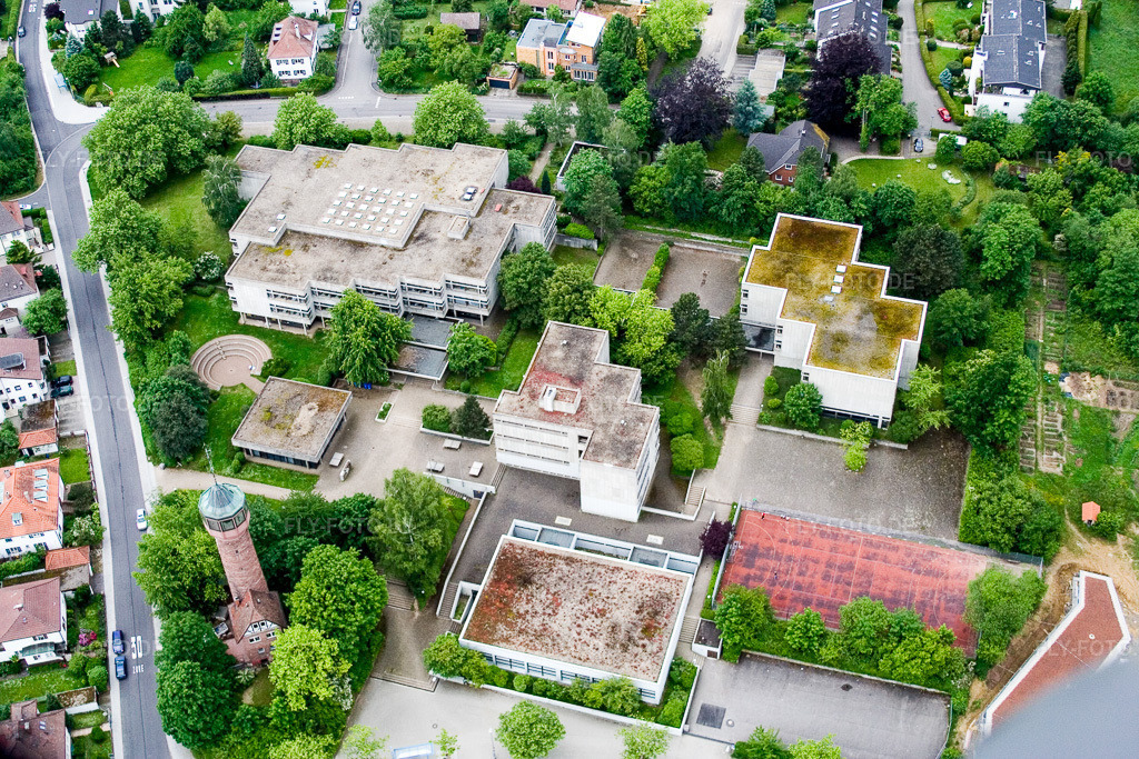 Luftbild: Pforzheim SW, Reuchlin Gymnasium im Ortsteil Südweststadt in Pforzheim im Bundesland Baden-Württemberg in Deutschland. Foto: IMG_2486.jpg vom 05.06.2006 durch Werner Riehm/FLY-FOTO.de
