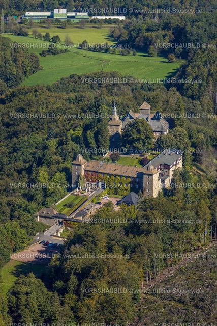 Attendorn230909008 | Luftbild, Burg und Burghotel Schnellenberg, Attendorn, Sauerland, Nordrhein-Westfalen, Deutschland