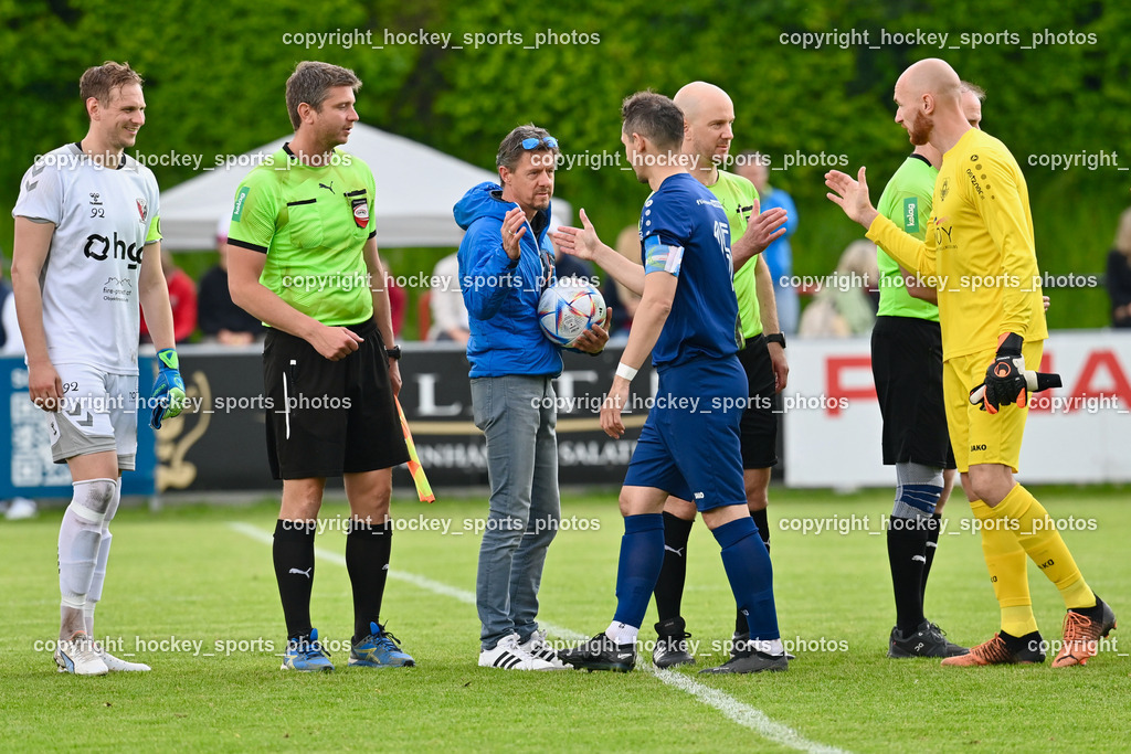 ESV Admira vs. ATUS Velden 20.5.2023 | #92 Patrick Gailer, Leitner Christof, Lap Jan,  Nagele Robert Patrick, Referees, KuP Küchenstudio Martin Klammer, #15 Manuel Wallner, #31 Alexander Kofler