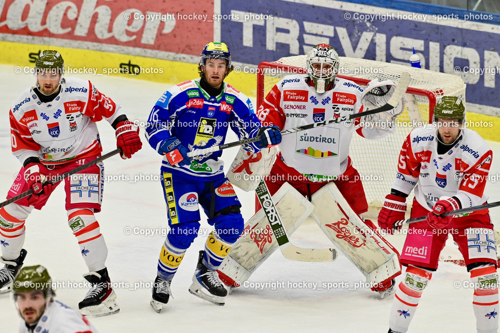 EC IDM Wärmepumpen VSV vs. HCB Südtirol Alperia | #90 Dylan Diperna HCB Südtirol Alperia, #16 Kevin Hancock EC VSV, #38 Samuel Harvey HCB Südtirol Alperia, #15 Enrico Miglioranzi HCB Südtirol Alperia, EC IDM Wärmepumpen VSV vs. HCB Südtirol Alperia, EC IDM Wärmepumpen VSV vs. HCB Südtirol Alperia am 28.12.2025 in Villach (Stadthalle Villach), Austria, (Photo by Bernd Stefan)