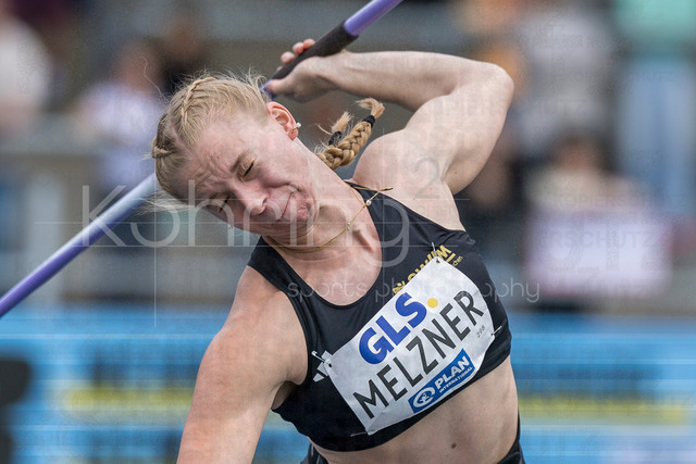 Deutsche Leichtathletik-Meisterschaften; Bochum-Wattenscheid, 26.07.2026 | Ronja Melzner (LG Stadtwerke München), Speerwurf; Deutsche Leichtathletik-Meisterschaften am 26.07.2026 im Lorheide-Stadion, Bochum-Wattenscheid (Nordrhein-Westfalen).