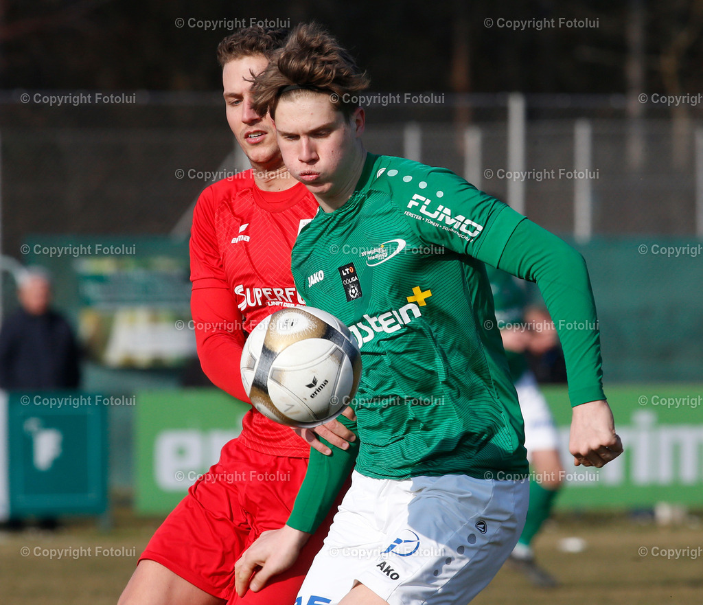 A_LUI_04032023_38 | SPORT,FUSSBALL LT1 OOE LIGA 2023 ASKOE OEDT-SC LUGSTEIN CABS FRIEDBURG 04.03.2023 IM BILD: MARCO WEBER (OEDT) UND LEONARD JAGILOV (FRIEDBURG) FOTO:FOTOLUI