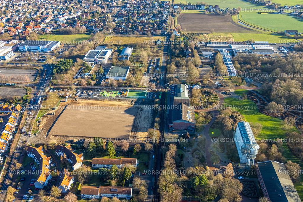 Hamm251202311 | Luftbild, Neue Mitte Uentrop, Baustelle Grüne Umweltachse mit Sportpark und Freizeitpark Werner-Figgen-Weg Ecke Alter Grenzweg, Uentrop, Hamm, Ruhrgebiet, Nordrhein-Westfalen, Deutschland