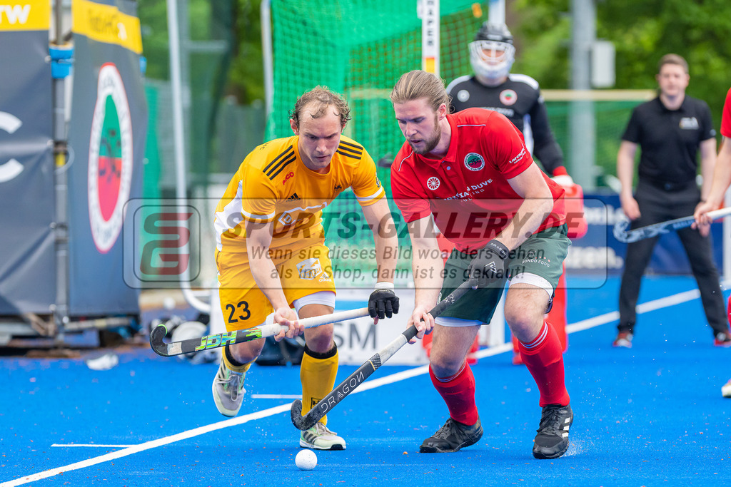 HK_20230507_108022 | 1. Bundesliaga Herren Creefelder HTC - Harvestehuder THC  am 7.5.2023 Crefelder HTC ( CHTC ), Krefeld  , Spooner Nicholas ( Harvestehuder THC #23 ) , Kossol Timo ( Crefelder HTC #3 )